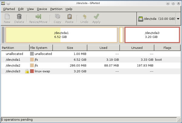 Kiosk Partitions in Gparted